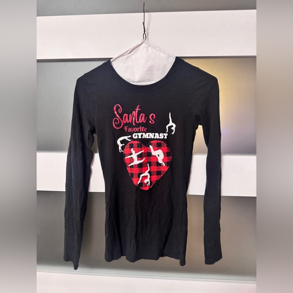 Heart Hips Black Long Sleeve Gymnast Shirt